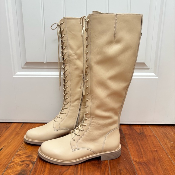 NWOT Sam Edelman Nance Lace-up Boots in Beige 8 - Picture 7 of 13